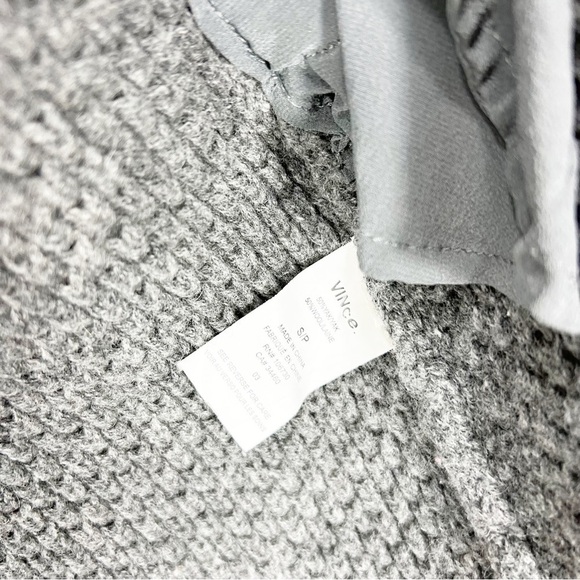 Vince Honeycomb Knit Sweater Jacket Grey Cardigan Size Small S - Picture 6 of 6